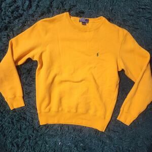 Polo Ralph Lauren Yellow Crewneck Sweatshirt Classic Pony Logo Size Small